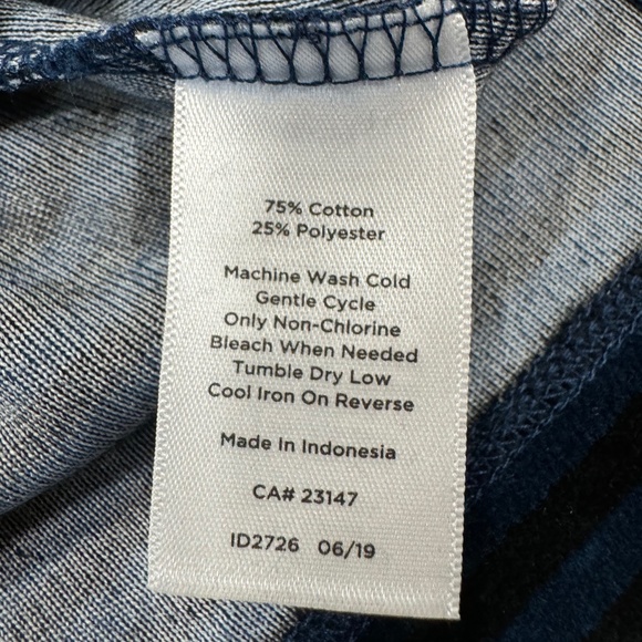 LOOK! Price Drop! T by Talbots NWT blue/bl striped velour top-cowl neck size X - Picture 7 of 15